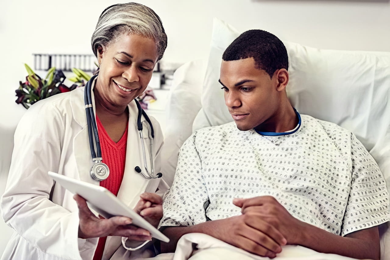 Doctor sharing results with patient