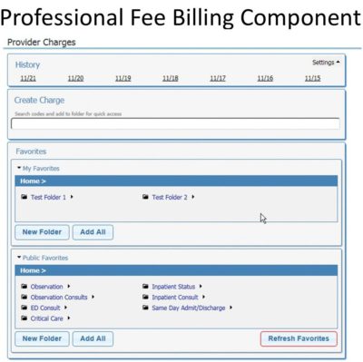 Professional Fee Billing component