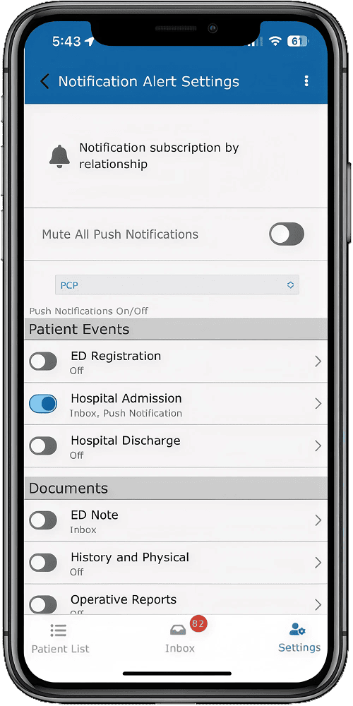 Crossings Mobile Application Notifications Screen 3